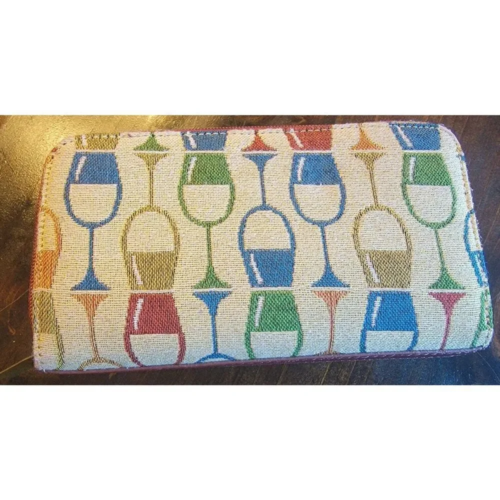 Wine Glass Themed Wallet Womens Gift Wallet Wine Club Zip Around Chris's Stuff